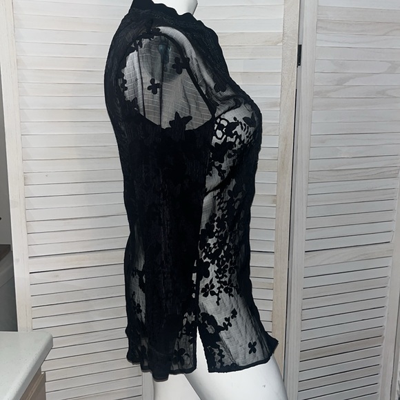 Coldwater Creek Black Lace Tunic  Medium - Picture 6 of 11